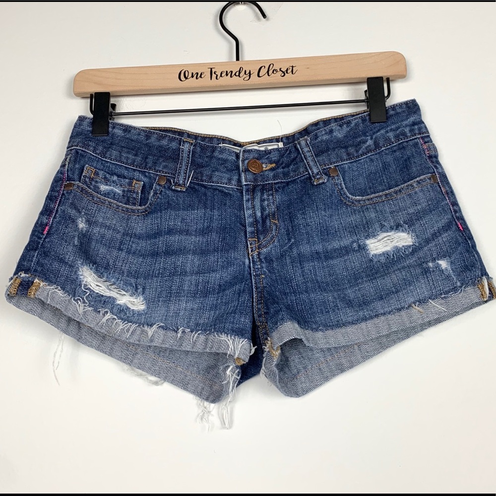 Pink | Victoria's Secret Distressed Jean Shorts